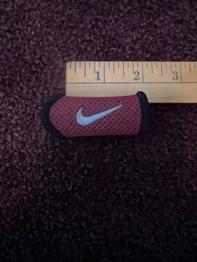 Nike Maroon Mesh Finger Sleeve with White Swoosh and Black Trim